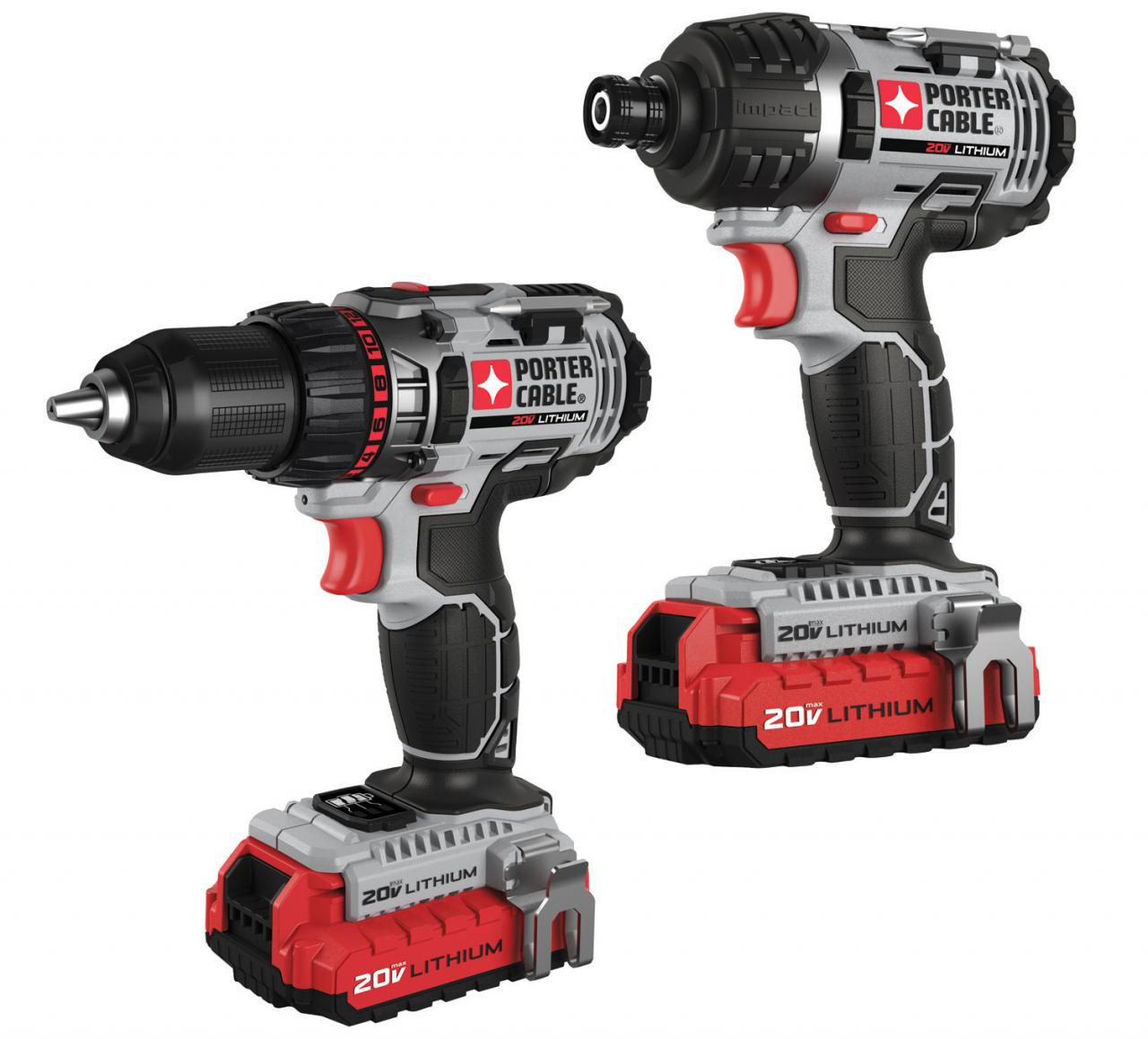 PORTER-CABLE's new 20 Volt MAX* Lithium Ion Compact Drill/Driver and 20 Volt MAX* Lithium Ion Impact Driver 