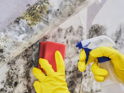 Cleaning mold from a wall