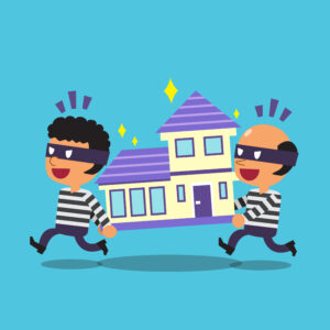 Thieves stealing a house