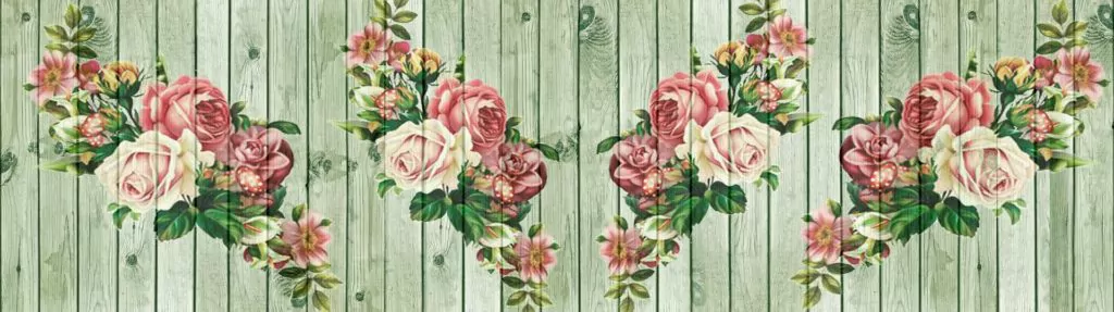 Stencil flower pattern painted on wall can be an attract DIY cheap wall covering.