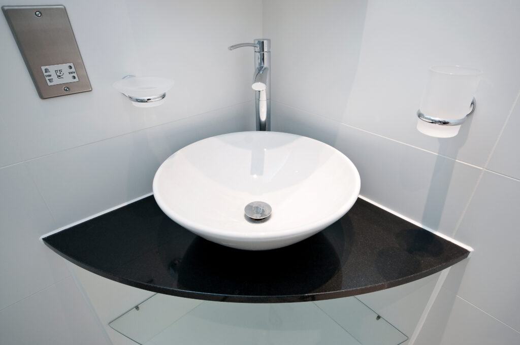 Corner sink for a small bathroom