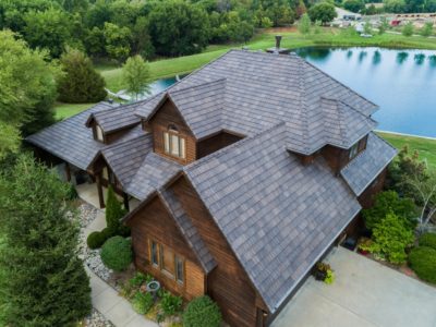 Synthetic roof viewed from drone