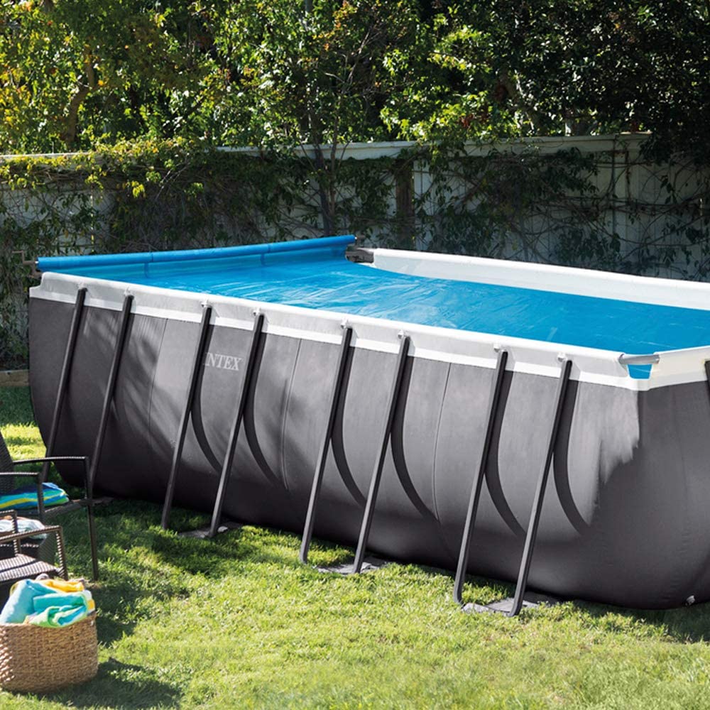 Solar pool cover on above ground pool