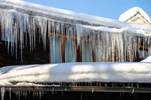 Icicles over a roof