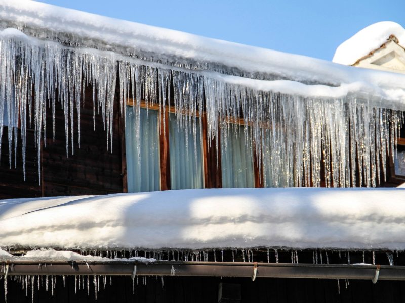 Icicles over a roof