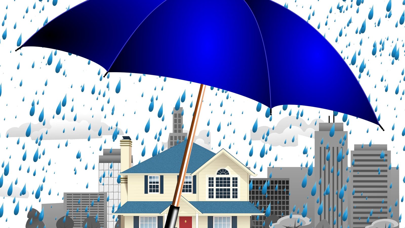 Umbrella over house