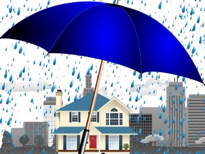 Umbrella over house