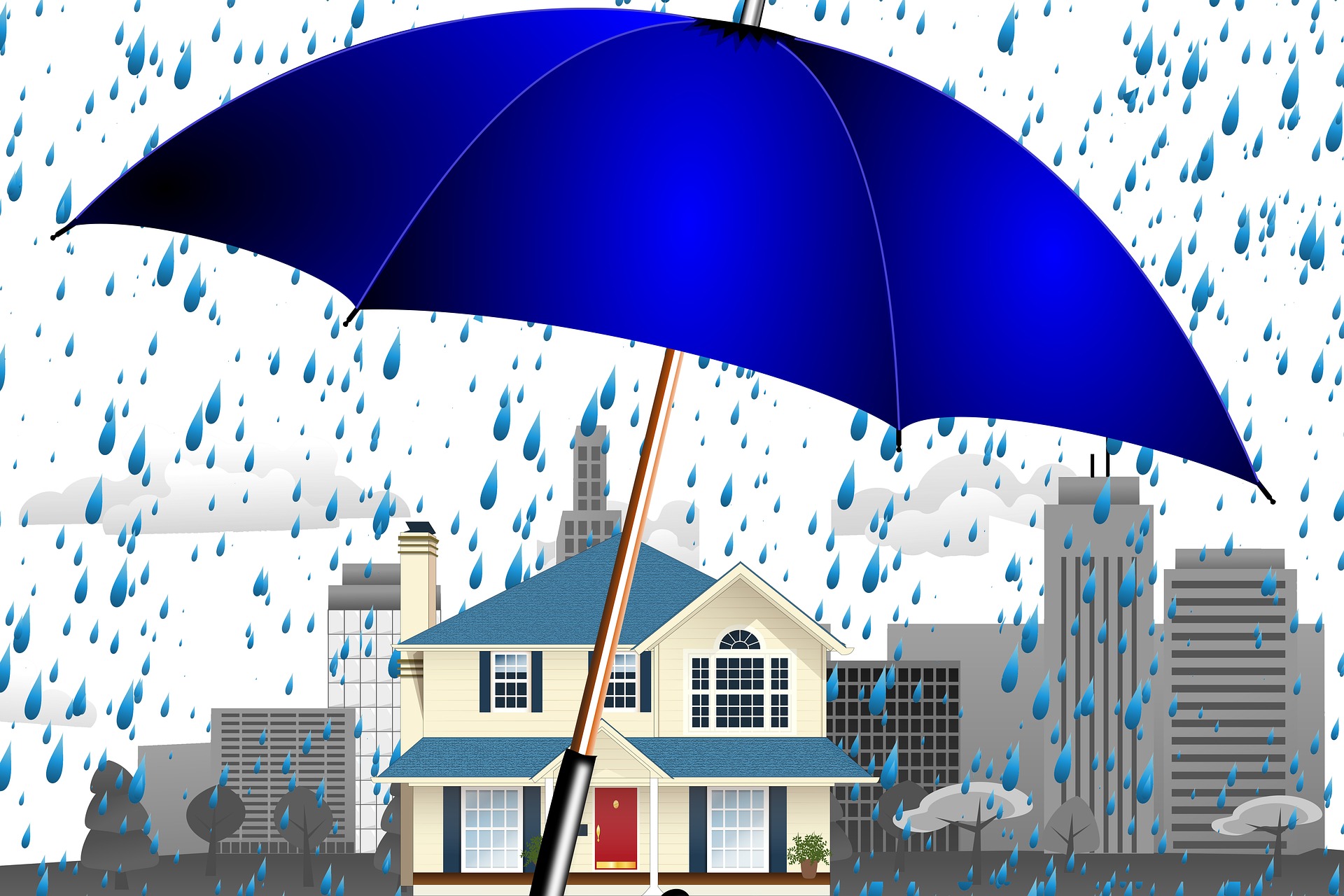 Umbrella over house