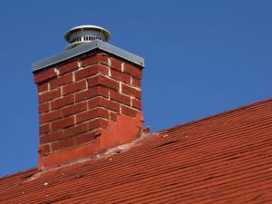 Chimney on a red roof