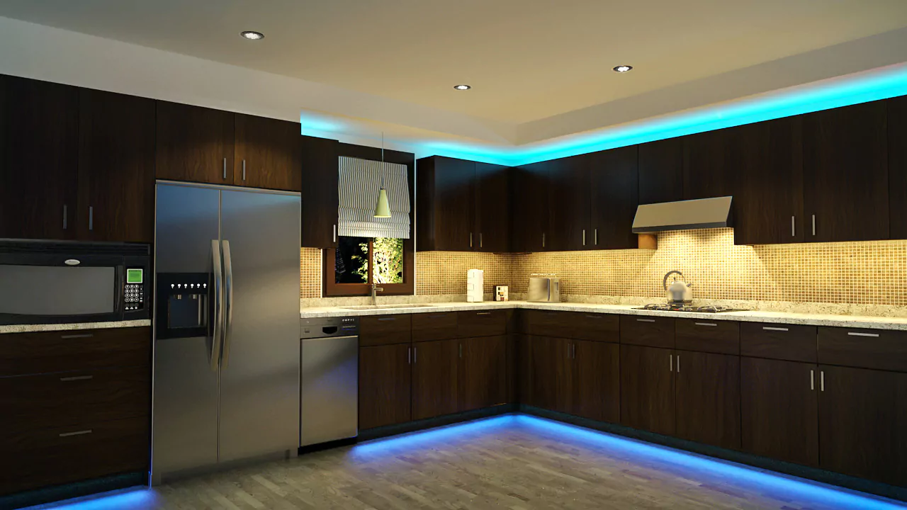 kitchen kickboards with light