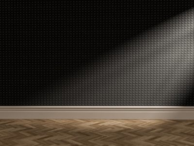 soundproof wall, with sunlight coming in