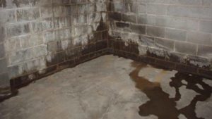 Leaking concrete basement wall