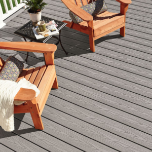 Adirondack chairs on a new deck