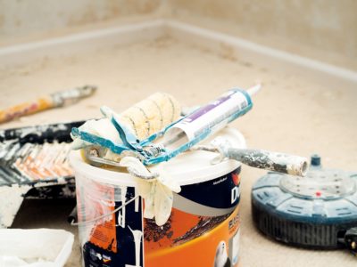 Caulking a shower