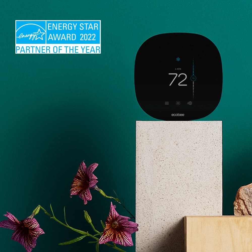 Ecobee3 smart thermostat offers remote sensors for even room temperature distribution.