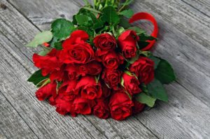 Boquet of red roses for Valentines Day.