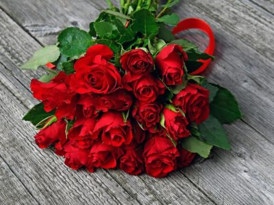 Boquet of red roses for Valentines Day.