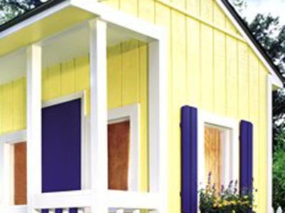 T-111 wood siding on a small house