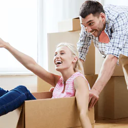 Couple moves in after buying first home