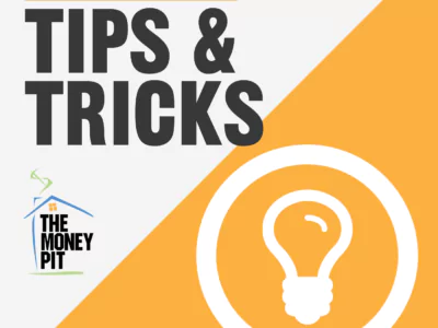 The Money Pit Tips & Tricks text logo with lightbulb