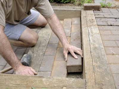 re-mortar brick steps