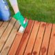 Applying deck stain