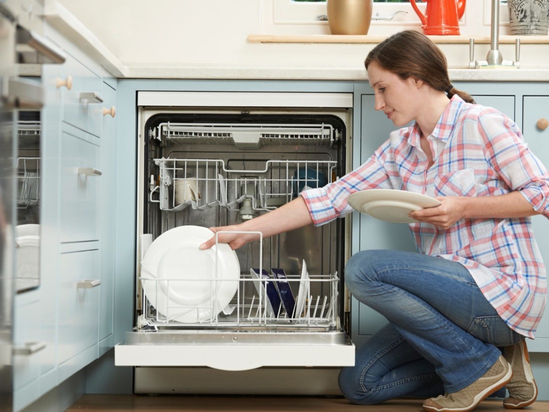 dishwasher working inside