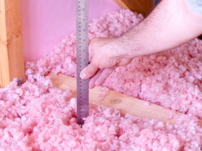 Measuring attic insulation