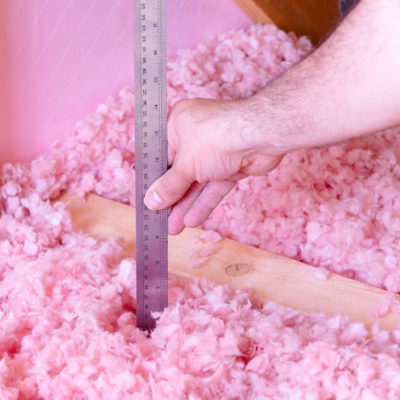 Measuring attic insulation