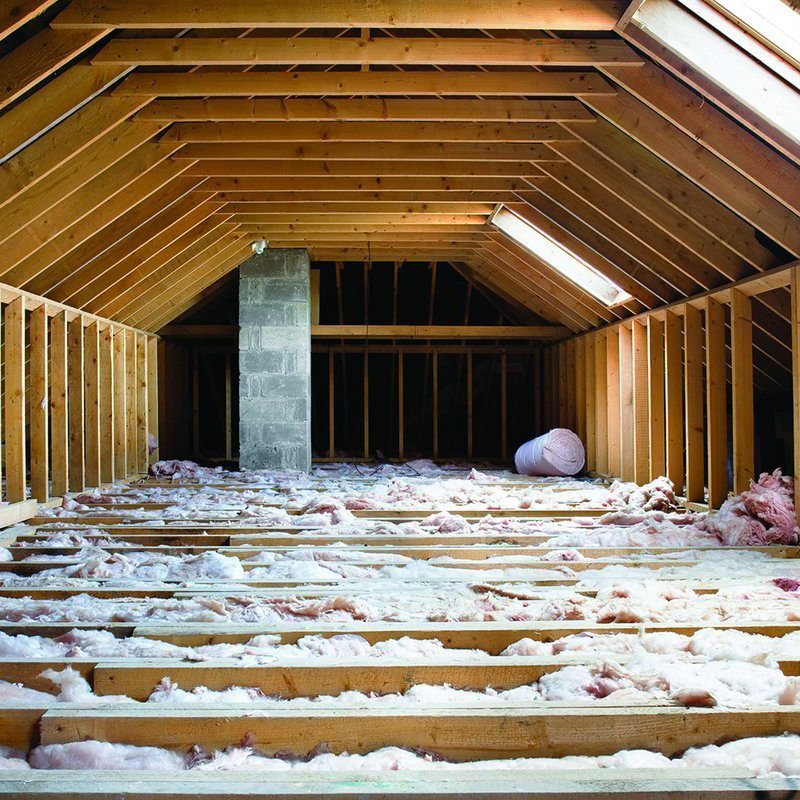 Fiberglass attic insulation