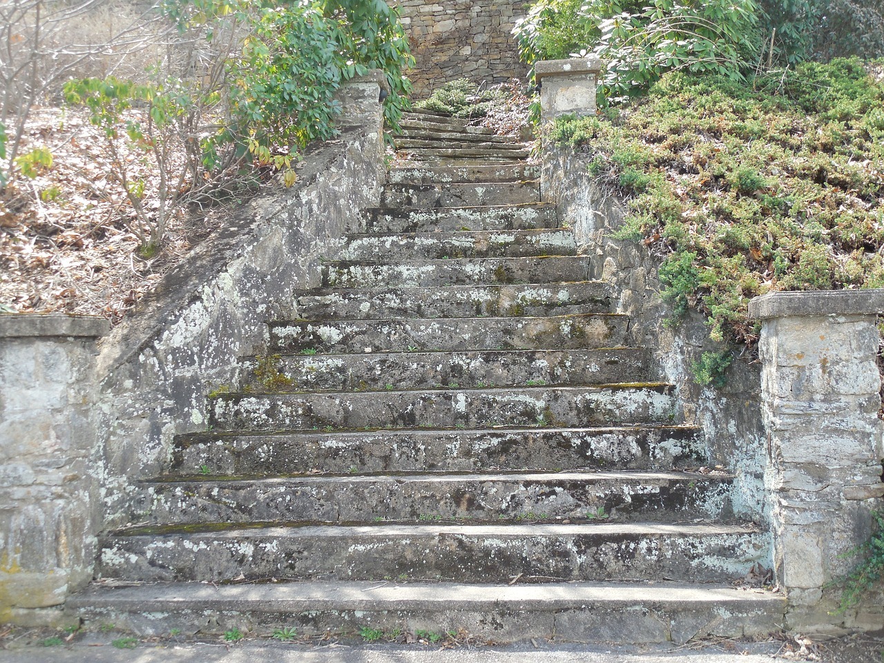 pitted cement steps