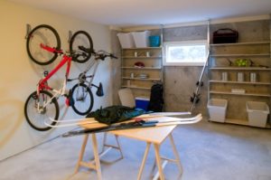 Neatly organized garage
