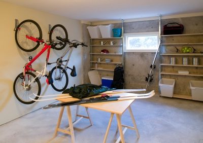 Neatly organized garage