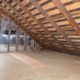 Attic with plywood floor