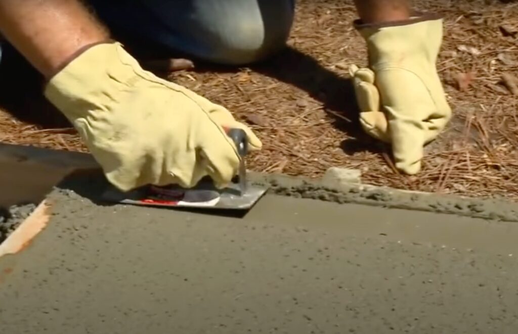 Concrete porch repair edging step