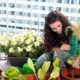 Woman growing produce and flowers