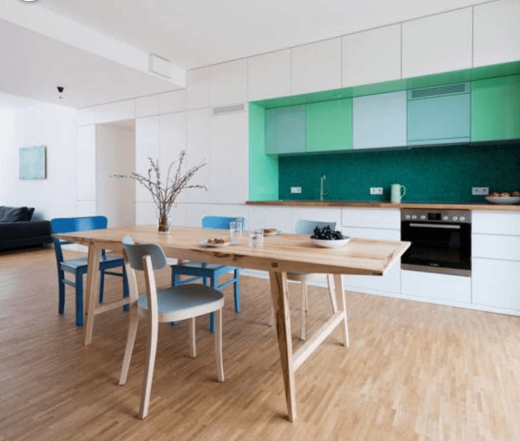 Kitchen with open floor plan