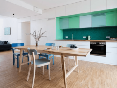 Kitchen with open floor plan