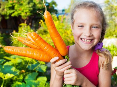 children's garden, harvest vegetables, fall vegetable garden