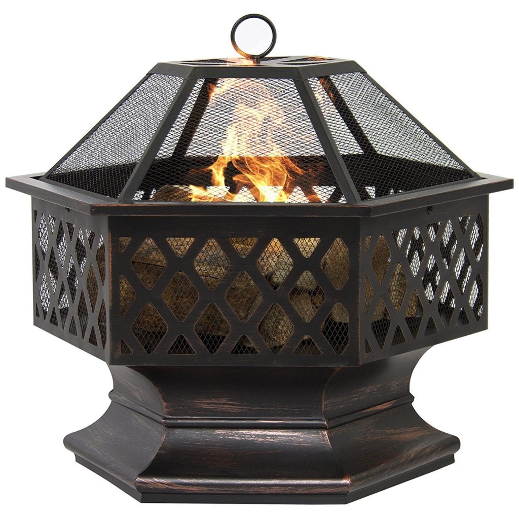 Hex Shaped Outdoor Home Garden Backyard Fireplace