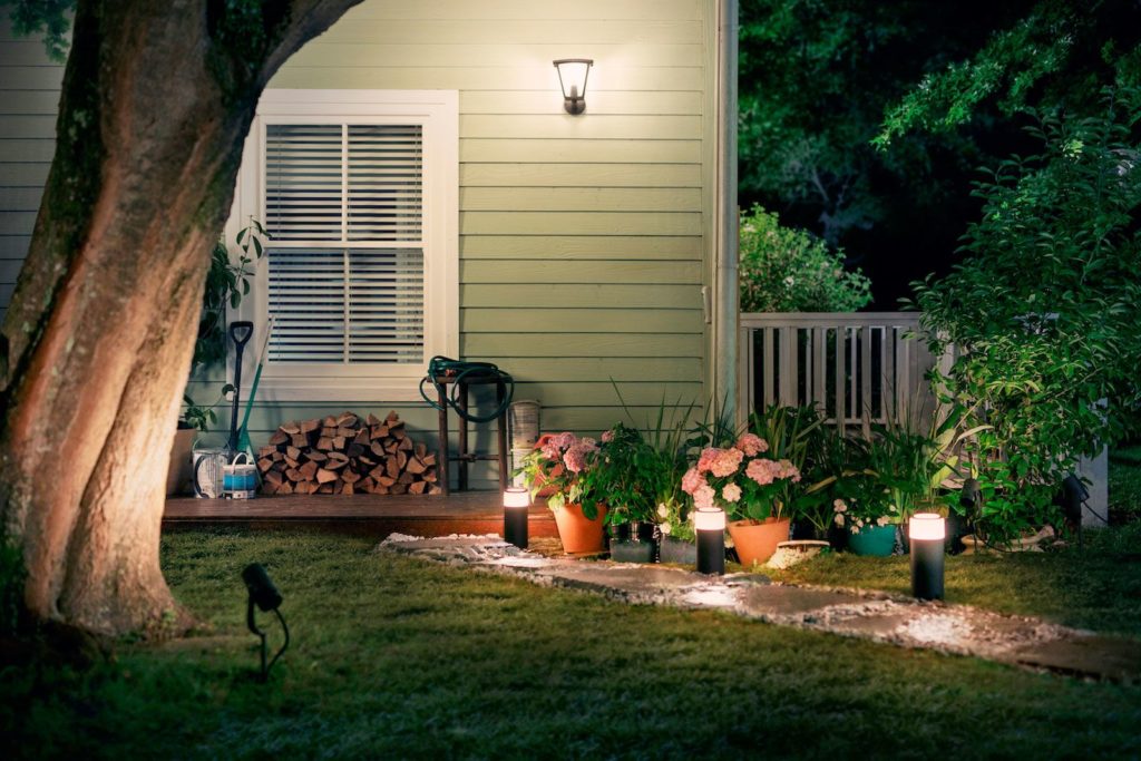 Outdoor energy efficient lighting in landscape