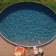 Wood deck around above ground pool