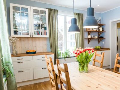 Kitchen lights over table