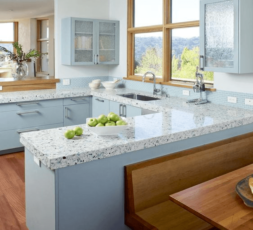 Beautiful quartz kitchen cabinet