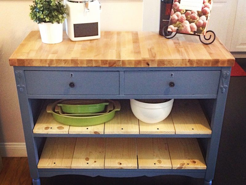 Old Dresser Into A Kitchen Island, How To Make A Kitchen Island From Old Furniture