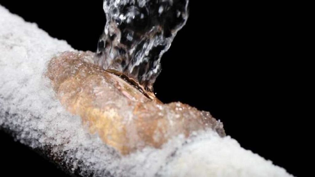 Frozen, burst water pipes can happen and leak for days in a vacant home