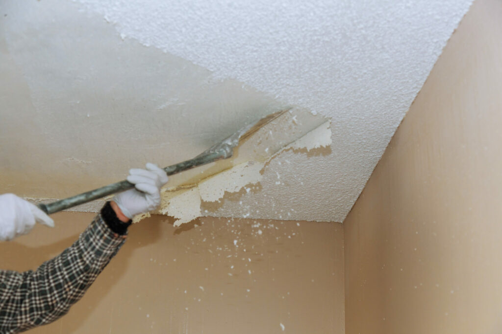 Removing popcorn ceiling texture