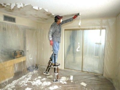 Remove popcorn ceilings