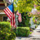 Flag hanging on a house