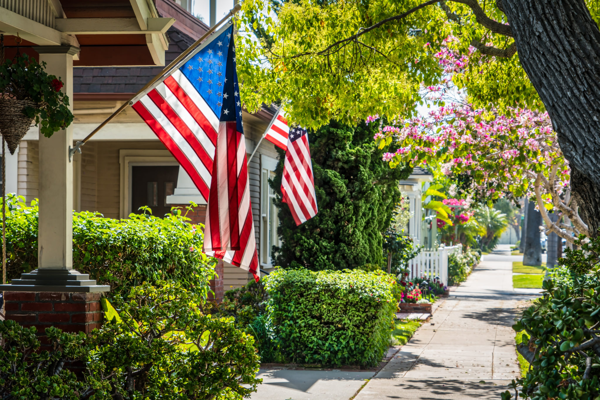 Flag hanging on a house